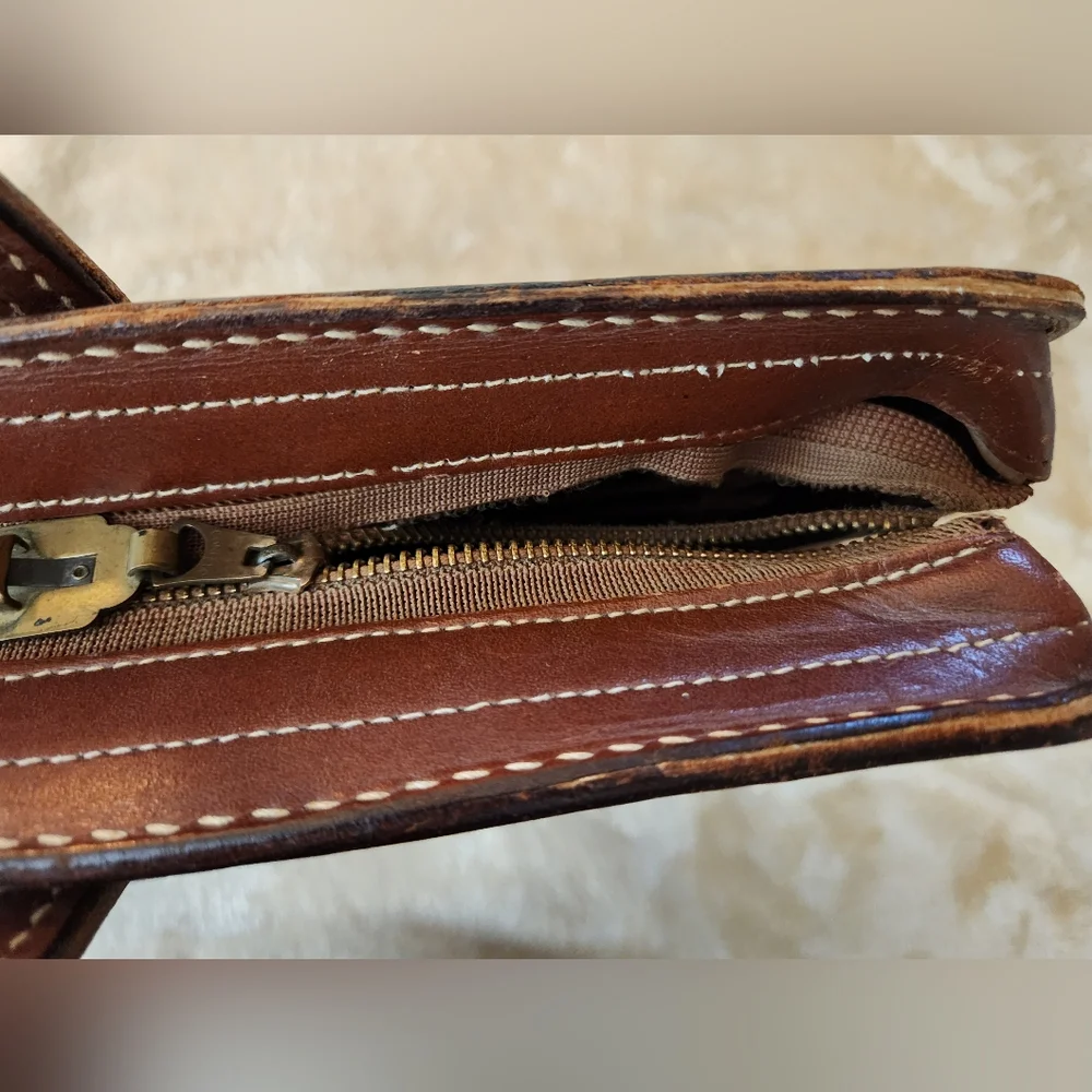 Vintage 1940s 1950s Brown Top Grain Cowhide Leather Portfolio Briefcase by Rexbi